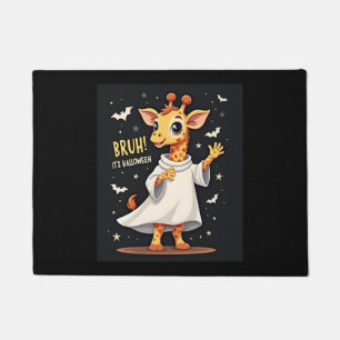 Bruh Its Halloween Funny Dabbing Ghost Giraffe Lon Doormat