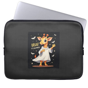 Bruh Its Halloween Funny Dabbing Ghost Giraffe Lon Laptop Sleeve
