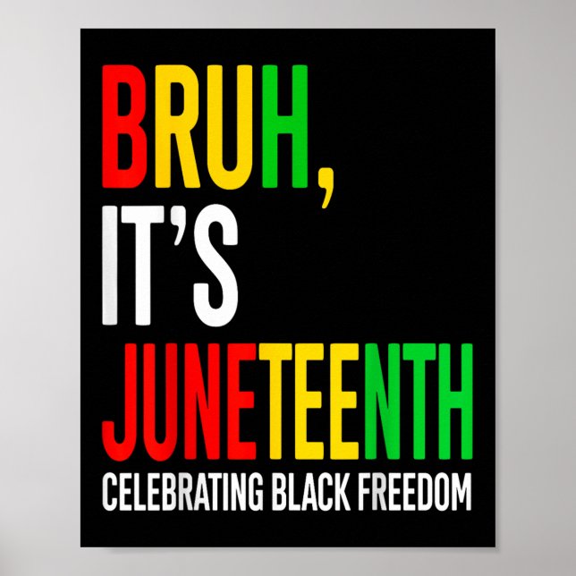 Bruh Its Juneteenth Celebrating Black Freedom Men  Poster (Front)