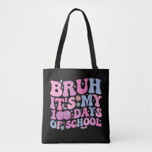Bruh It's My 100 Days Of School Butterfly Disco Tote Bag