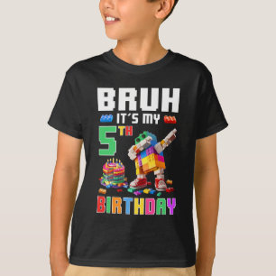 Bruh Its My 5th Birthday Master Builder Dabbing Bl T-Shirt
