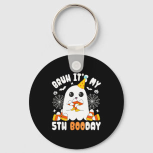 Bruh Its My 5th Boo Day, Funny Halloween Ghost Bir Key Ring