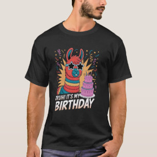 Bruh Its My Birthday Girls Boys Family Pinata Llam T-Shirt