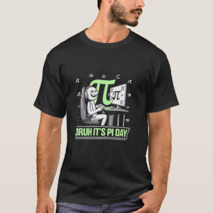 Bruh It's Pi Day Coquette Bow Kids Math Teacher T-Shirt