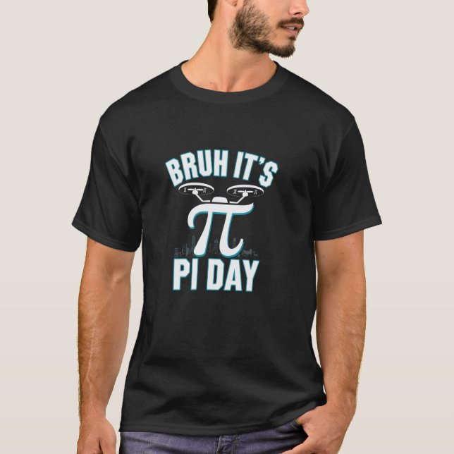 Bruh It's Pi Day Coquette Bow Math Teacher T-Shirt (Front)
