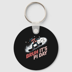 Bruh It's Pi Day Snowboarding Excitement Key Ring