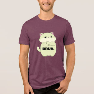 Bruh Kitty Sticker Tri-Blend Shirt