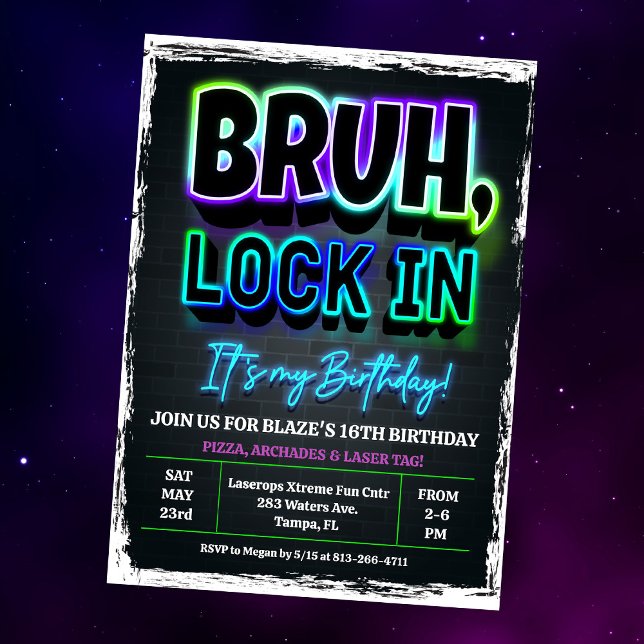 Bruh Lock In Birthday Invitation (Creator Uploaded)