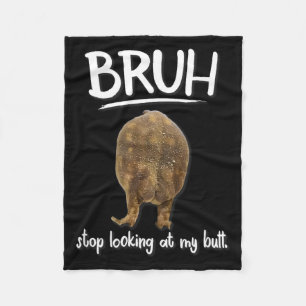 Bruh Look Frog Butt Meme Artwork Fleece Blanket