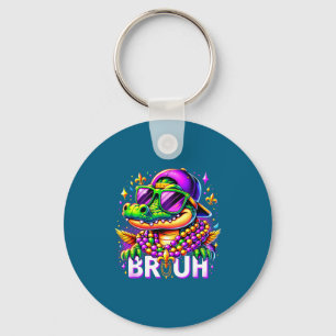 Bruh Mardi Gras Alligator For Kids Boys Mens New O Key Ring