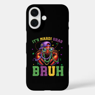 Bruh Mardi Gras Crawfish Boys Kids Mardi Gras iPhone 16 Case
