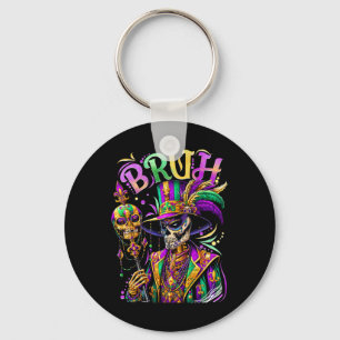 Bruh Mardi Gras Doctor New Orleans Skeleton Mardi Key Ring