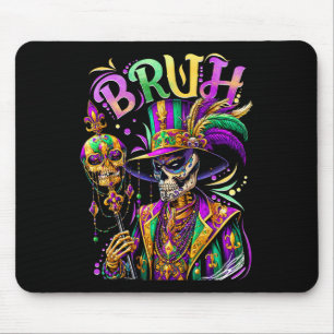 Bruh Mardi Gras Doctor New Orleans Skeleton Mardi Mouse Pad