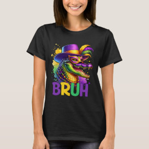 Bruh Mardi Gras Teens Boys Kids Alligator Mardi Gr T-Shirt