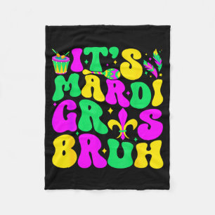 Bruh Mardi Gras Teens Boys Kids Mardi Gras _1 Fleece Blanket