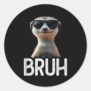 Bruh Meerkat _ Funny Meerkat Lover _ Meme Lover Classic Round Sticker