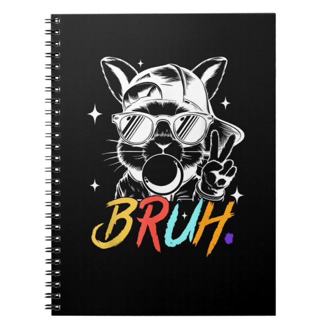 Bruh Meme Easter Cool Bunny Face Sunglasses Men Bo Notebook (Front)