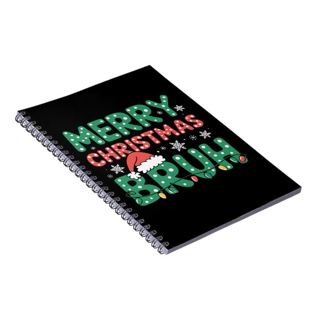 Bruh Meme Funny Saying Bro Greeting Christmas  Notebook (Right Side)