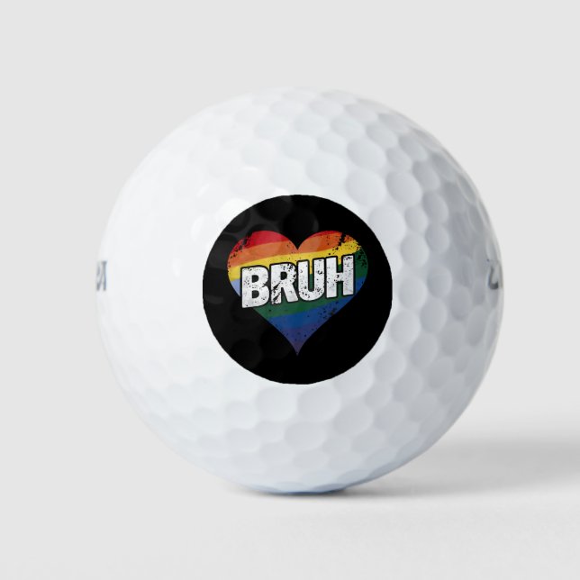Bruh Meme Funny Saying Bro Greeting Gay LGBT Pride Golf Balls (Front)