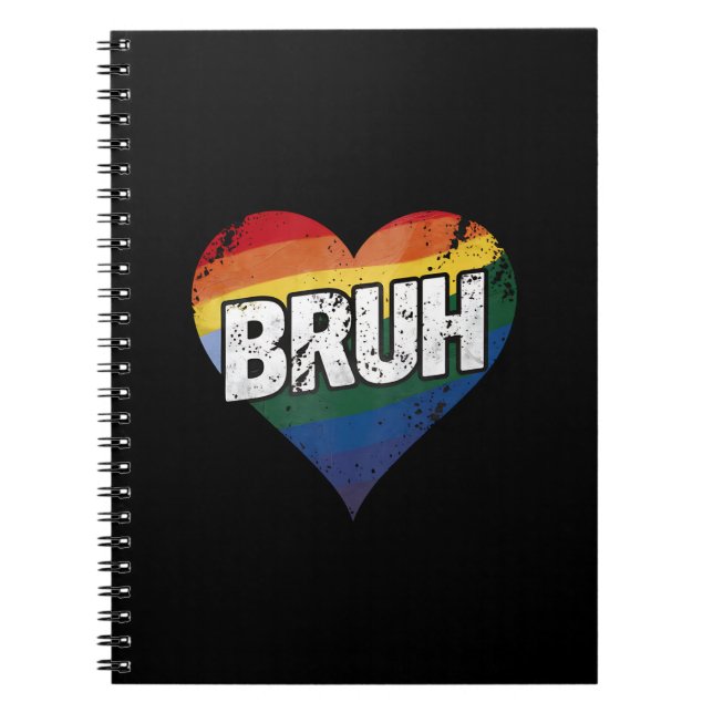 Bruh Meme Funny Saying Bro Greeting Gay LGBT Pride Notebook (Front)