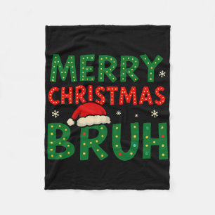 Bruh Meme Funny Saying Bro Greeting Teens Boys Men Fleece Blanket