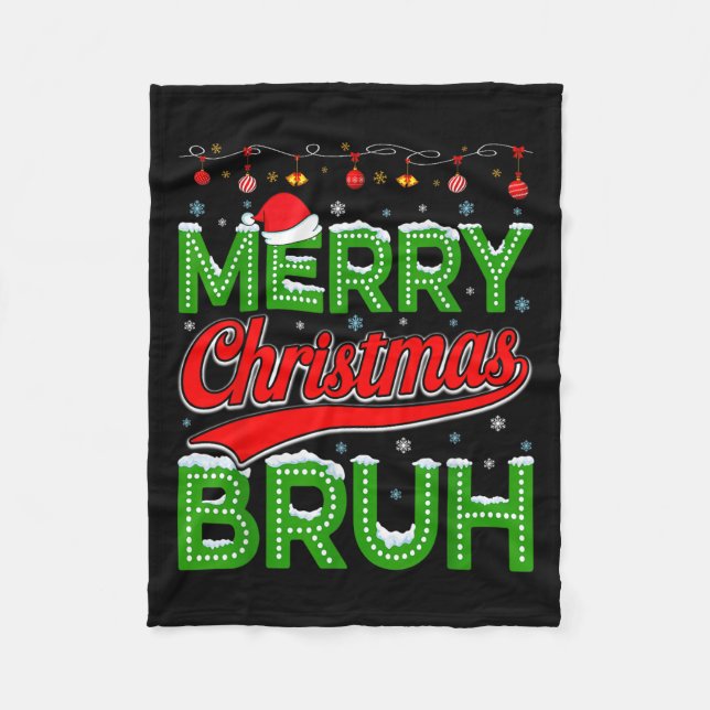 Bruh Meme Funny Saying Bro Greeting Teens Boys Men Fleece Blanket (Front)