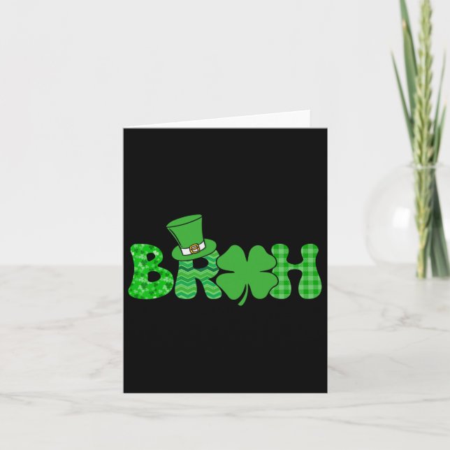 Bruh Meme Funny St Patricks Day Shamrock Irish  Card (Front)
