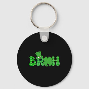 Bruh Meme Funny St Patricks Day Shamrock Irish Key Ring