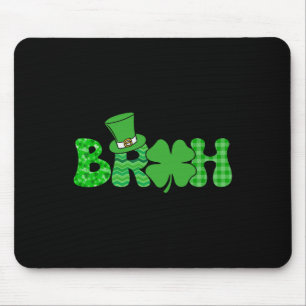 Bruh Meme Funny St Patricks Day Shamrock Irish Mouse Pad