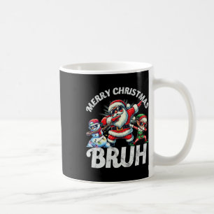 Bruh Meme Santa Dabbing Through The Snow Christmas Coffee Mug