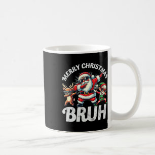 Bruh Meme Santa Dabbing Through The Snow Christmas Coffee Mug