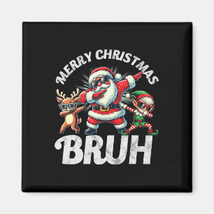 Bruh Meme Santa Dabbing Through The Snow Christmas Magnet