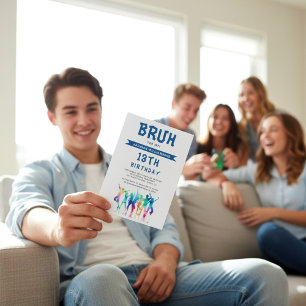BRUH modern tween birthday Invitation
