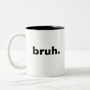 bruh one word minimalism design  Two-Tone coffee mug