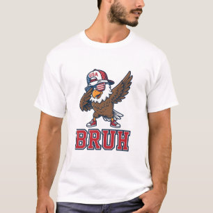 Bruh Patriotic Eagle Vintage Engraving T-Shirt Des