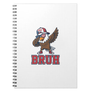 Bruh Patriotic Eagle Vintage Engraving T-Shirt Des Notebook