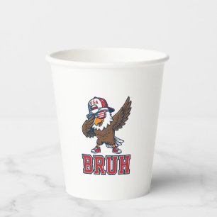 Bruh Patriotic Eagle Vintage Engraving T-Shirt Des Paper Cups