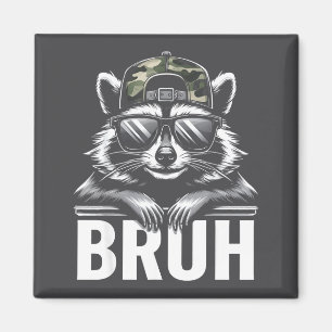 Bruh Raccoon Trash Racoon Camo Hat Youth Teens Kid Magnet