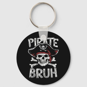 Bruh rate Skull Crossbones Halloween Key Ring
