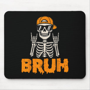 Bruh Rocker Skeleton Funny Halloween Costume Men B Mouse Pad