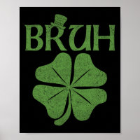 Bruh Shamrock Clover St. Patrick's Day Men Boy Kid
