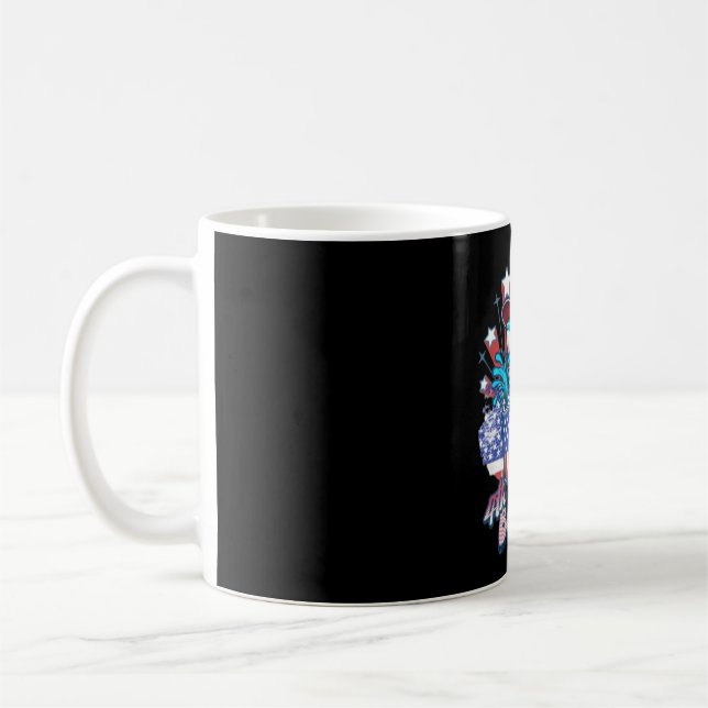 Bruh Shark 4th Of July Coffee Mug (Left)