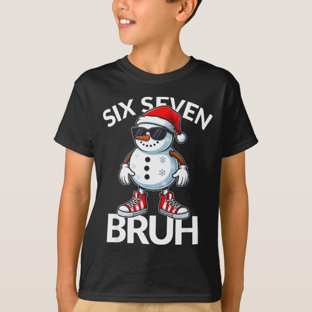Bruh Six Seven 6 7 Meme Christmas Funny Xmas Mens  T-Shirt (Front)