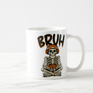 Bruh Skeleton Gamer Funny Halloween Video Gaming B Coffee Mug