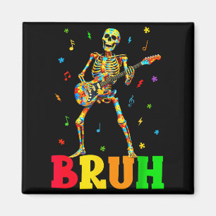 Bruh skeleton guitar player rock music autism magnet