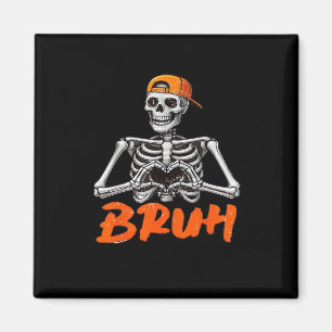 Bruh Skeleton Hand Heart Halloween Costumes Men Cl Magnet