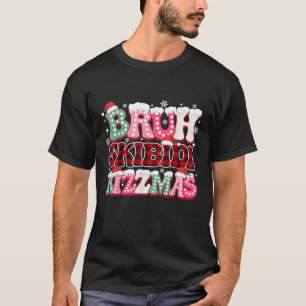 Bruh Skibidi Rizzmas Buffalo Plaid Brainrot Slang  T-Shirt