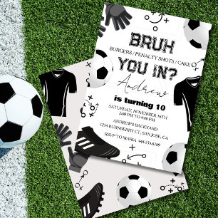 Bruh Soccer Birthday Invitation for Kids