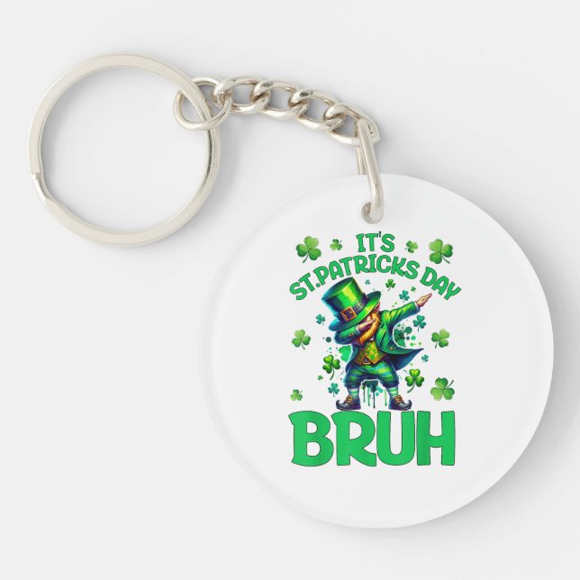 Bruh St Patricks Day Key Ring (Front)