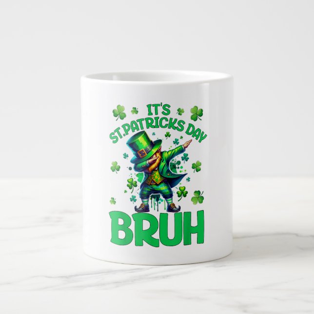 Bruh St Patricks Day Large Coffee Mug (Front)